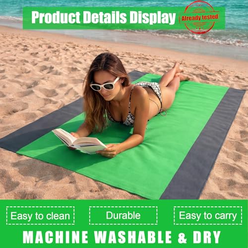Waterproof Outdoor Mat Sandproof Blanket Lightweight Camping Ground Cover for Family Travel Relaxing Picnic Use 1 Pcs(Grey Green) - color: Grey Green