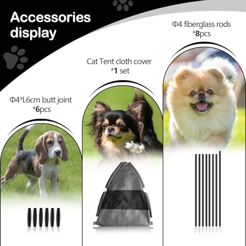 Cat Tent Outdoor/Indoor, Cat and Dog Waterproof Tent House, Outdoor Dog Bed Washable, Indoor/Outdoor Cave Nest Bed Small Dog Tent for Cat, Bunny and Small Animal (Gray, S) - size: S