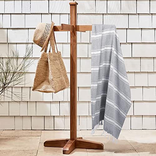 Belizzi Home Peshtemal Turkish Towel Chevron Beach Towels Oversized 36x71 Set of 6, Beach Towels for Adults, Soft Durable Absorbent Extra Large Bath Sheet Hammam Towel - Charcoal Grey - color: Charcoal, size: 6 Pack