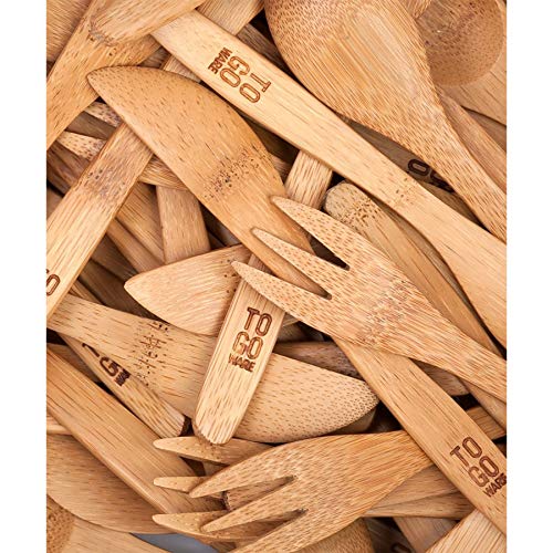 To Go Ware To Go Ware Reusable Bamboo Travel Utensils with Carrying Case & Carabiner Clip | Bamboo Utensils | Eco Friendly - color: Green