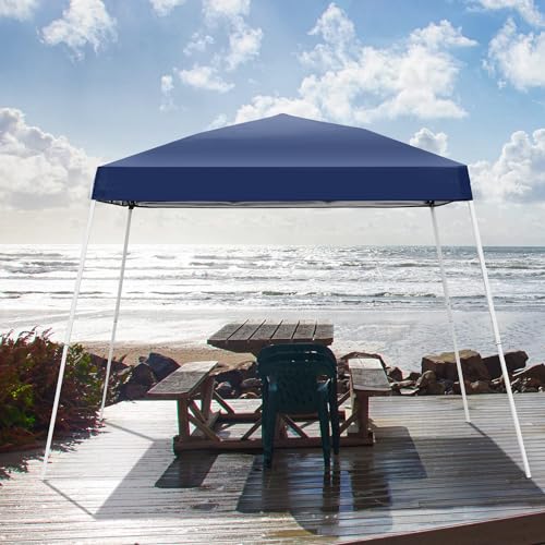 GDY Outdoor 8x10 Ft Pop Up Canopy Tent,Portable Instant Folding Shelter Gazebos, Patio Canopy with Carrying Bag,Navy Blue.