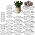 30 Packs Clear Plant Saucers for Indoor Outdoor Use 4/6/8/10/12/14 Inches Heavy Duty Plastic Plant Trays for Planter Bulk Flower Pot Drip Trays to Catch Water, Round Transparent - size: 4,6,8,10,12,14 inches