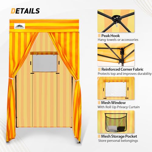 EAGLE PEAK Flex Compact 4x4 Pop-up Canopy Changing Room, Portable Privacy Dressing Room for Indoor Fashion Photoshoots, Camping, or Pool, Yellow/Orange - color: Yellow/Orange, size: 4x4 ft