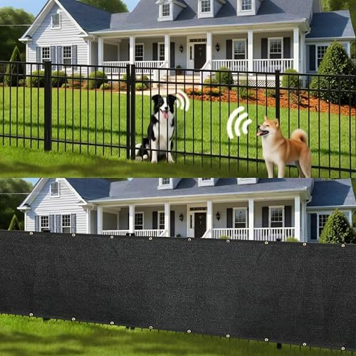 8' x 50' Black Fence Privacy Screen,with Bindings & Grommets,Heavy Duty for Gardens,Backyard,Patio,Tennis Court,Pool,Construction Project, We Make Custom Sizes