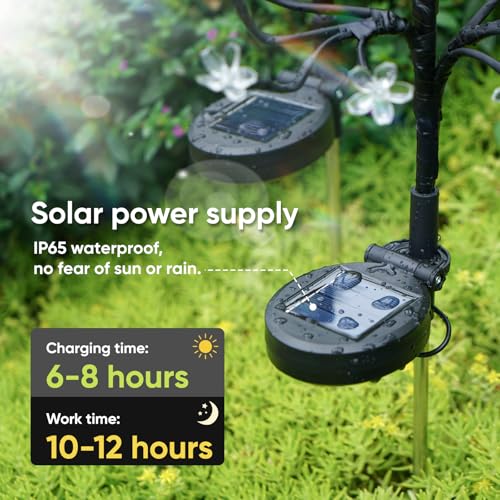 Solar Garden Lights Outdoor Waterproof,Garden Decor Solar Flowers For Outside Decorative,6Pack 2Modes Solar Powered Fairy Outdoor Decorations for Yard Patio Pathway, Gardening Gifts Mothers Day - color: Warm White, size: 6 Pack