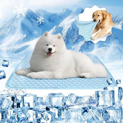 Dog Cooling Mat Thicken Cooling Mat for Dogs Self Cooling Pad for Dog Non-Slip Dog Bed Mats (Q-Max>0.5) for Indoor & Outdoor Car Seats - size: 22*16in