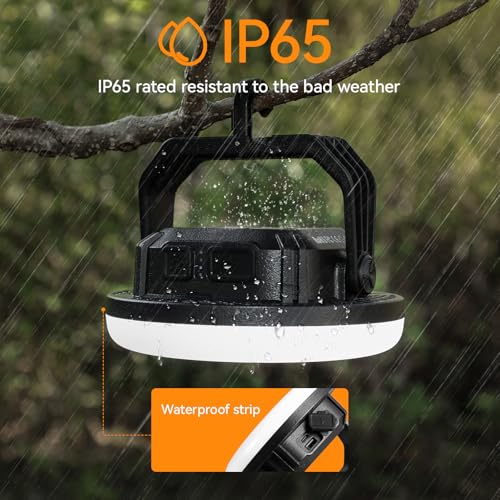 VAVOFO 2Pcs 7200mAh 3000LM LED Camping Lantern Rechargeable, 3 Lighting Modes, Portable Tent Light with Magnet, IP65 Waterproof Hanging Light for Emergencies, Power Outages ,Hurricane（2Pcs） - size: 30W(2Pcs)