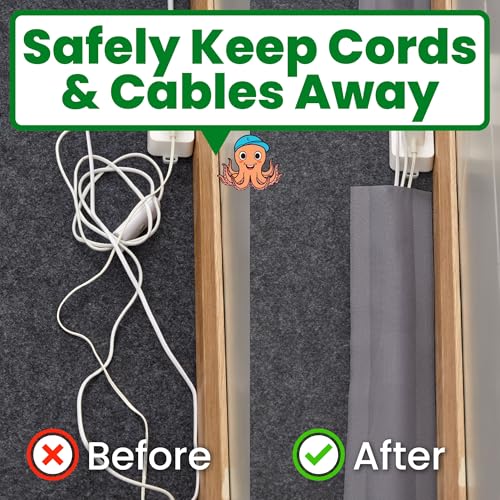 ECOHomes Carpet Cord Cover (Grey, 4 Inch x 20 FT) | Cord Covers for Carpet to Hide Floor Cables and Electric Wires, Low Profile Cord Hider for Extension Cords and Cable Management in Home and Office - color: Grey, size: 4 Inch x 20 FT