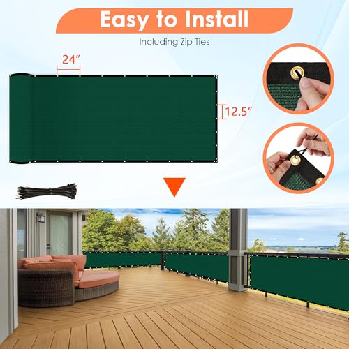 iCover 6x50ft Privacy Screen Fence, Outdoor Fencing Panels, Garden Windscreen Mesh Shade Sail Net Barrier, Include Reinforced Bindings and Brass Grommets Cable Zip Ties, Green - color: Green, size: 6x50ft