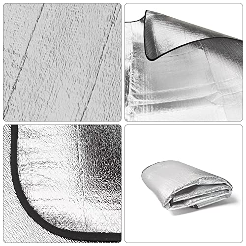 Wind Tour Outdoor Double-Sided Moisture-Proof Aluminum Foil Foam Pad Waterproof and Insulating Foil Mat Picnic Mat Camping Mat for Beach Tent and Camping - size: 57" X 76.8"