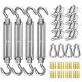 80 PCS Shade Sail Hardware Kit, 5 Inch Super Heavy Duty 304 Marine Grade Stainless Steel Sun Shade Hardware Kit for Triangle/Rectangle/Square Sun Shade Sails Installation - size: 5#-80PCS, style: Classic