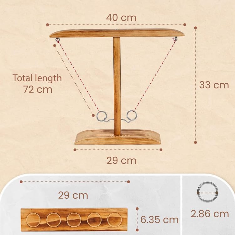 Yes4All Ring Toss Wall Game/Indoor & Outdoor Game for Adults, Camping, Party - color: D. Brown walnut