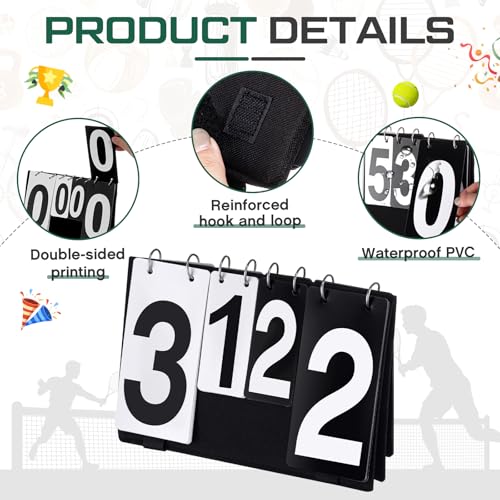Over Net Tennis Score Keeper Flip Scoreboards Portable for Volleyball Basketball Coaching Tennis Outdoor - color: Black, size: Large Numbers 0-7, Small Numbers 0-5