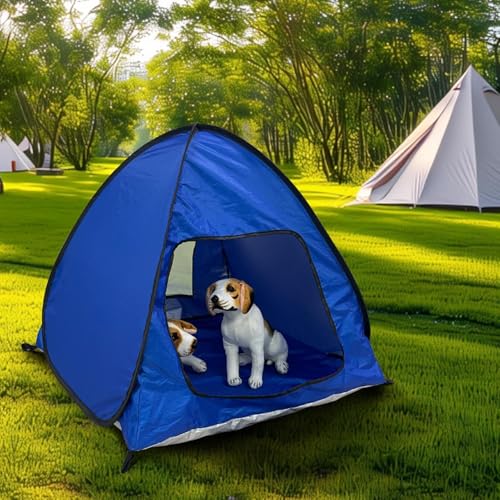 Dog Tent Shelter, Foldable Pet House, Waterproof Shade Canopy, 15.76x14.58x16.94 Inches Portable Structure, Outdoor Protection for Backyard, Garden, Patio, Picnics, Camping, Travel Use - color: Blue M