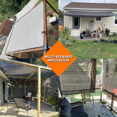 90% 6x10ft Sun Shade Cloth for Outdoor Deck Backyard Patio Garden Pergola Cover Canopy Gray - size: 6x10ft