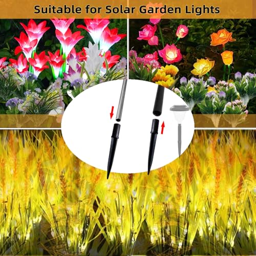 Replacement Stakes for Solar Lights, 10Pack ABS Reinforced Ground Spikes(Fit for Pole Outer Diameter 0.39 inch & Inner 0.51 inch), Solar Wheat Ear Lights Stakes for Outdoor Pathway Christmas - size: OD-0.39"&ID-0.51"ABS
