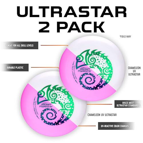 Discraft Ultrastar Ultimate Discs 1 & 2 Packs, Standard Size, for Competitive & Casual Play - color: Ultra Violet