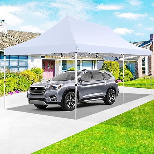 COBIZI 10x20 Pop Up Canopy with 4 Sidewalls, Conical Party Tent 10x20 with 3 Adjustable Height Waterproof, UV-Resistant with Carry Bag, Sandbag, Stake, Ropes for Parties, Commercial (Frame Upgraded) - color: White, size: 10x20FT with 4 sidewalls