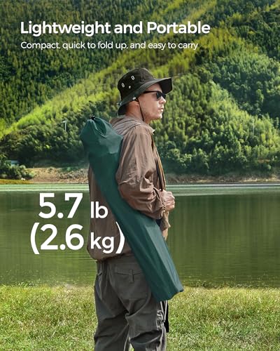 SONGMICS 2 Pack Folding Camping Chairs, Load 330 lb, Cup Holder and High Backrest, Heavy-Duty Structure, for Lawn, Garden, Fishing, Terrace, Dark Green UGCB08GN - color: Green, style: 2PC (21.3"D x 33.9"W x 38.2"H)