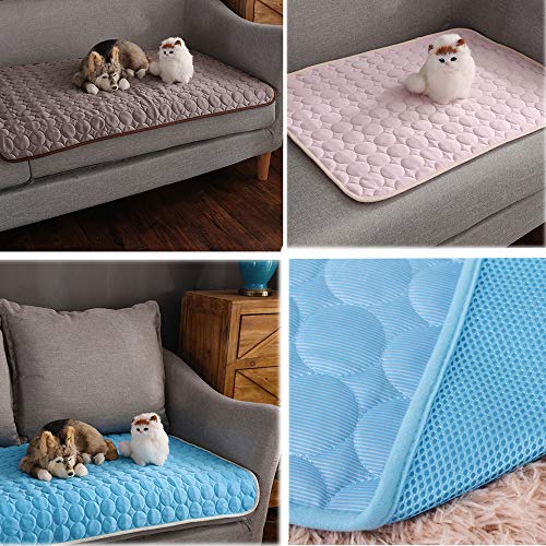 Babypet Pets Self Cooling Pad Blanket, Portable Washable Breathable Soft Comfortable Summer Pet Kennel Sofa Mats for Small Medium Large Dogs & Cats (S, Blue) - color: Blue, size: S