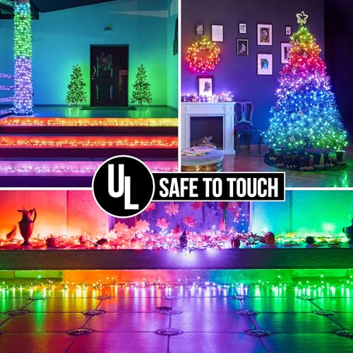 164 FT 500 LED Christmas String Lights, Waterproof RGB String Lights with Remote Control& Timer Function, 24 Colors Changing Fairy Lights for Indoor Outdoor Room Wall Christmas Tree Party Decoration - color: RGB (Red, Green, Blue), size: 164FT