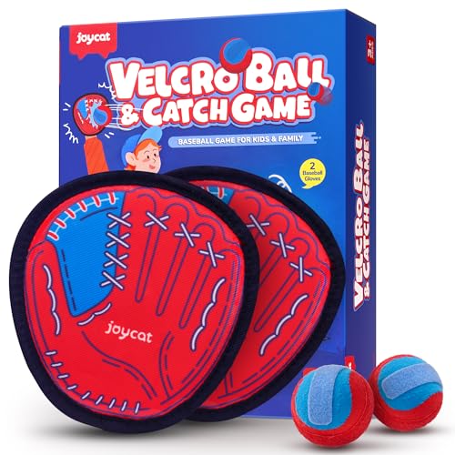 JoyCat Toss and Catch Ball Game for Kids, 2 Paddle Sticky Ball Set, Toddler Baseball Catch Toy, Outdoor Game for Beach, Yard & Camping, Sports Birthday Gifts for Boys Girls Ages 3-12 - style: 2 Paddles 2 Balls