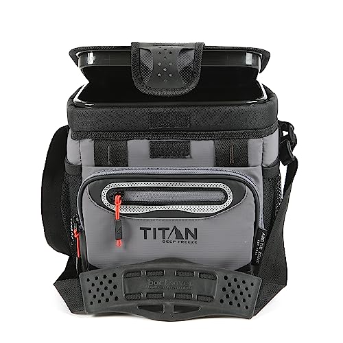 Titan by Arctic Zone Deep Freeze Cooler - Zipperless Hardbody Cooler - Deep Freeze Insulation, HardBody Liner, and SmartShelf - color: Sharkskin Gray, size: 9 Can