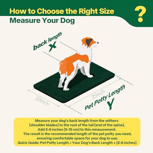 Pawise Dog Grass Pad with Tray, 20x25 Inch Artificial Turf Puppy Potty Pad, Indoor Outdoor Dog Toilet with Pull-Out Drawer & Free Garbage Bags, Dogg Litter Box for Potty Training - size: Large