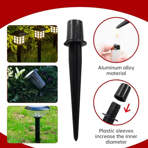 8 Pack 5.3 Inch Solar Light Stakes Replacement, Plastic Ground Spikes for Solar Wheat Ear Flower Light Outdoor Landscape Path Christmas Yard Garden Deco (Inside Diameter 0.63 Inch) - size: 8 Pcs