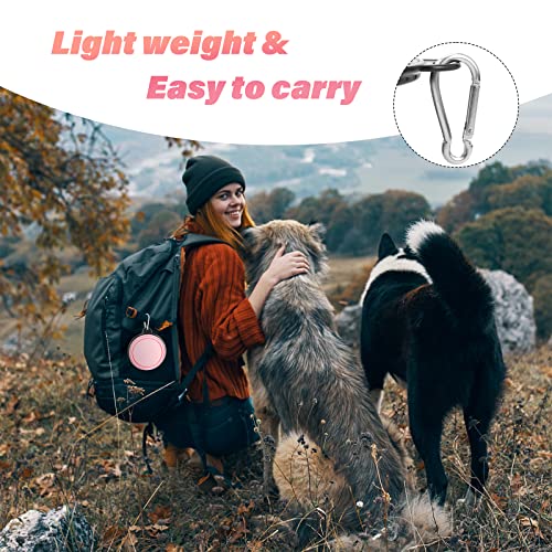Dog Bowl Pet Collapsible Bowls, 2 Pack Collapsible Dog Water Bowls for Cats Dogs, Portable Pet Feeding Watering Dish for Walking Parking Traveling with 2 Carabiners (Small, Fairy Pink+Sprout Green) - color: Fairy Pink+Sprout Green, size: Small