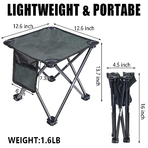 2 Pack Camping Stool Portable, 13.7 Inch Folding Stool for Outdoor Gardening, Fishing, BBQ, Hiking with Carry Bag(400 LBS Capacity) - size: 2 Piece