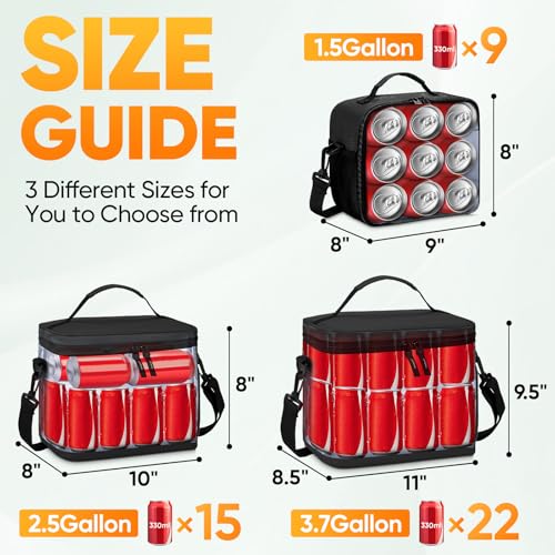 BALEINE Insulated Lunch Bag for Men Women, Leakproof Cooler Bag with Adjustable Shoulder Strap for Work Picnic, Lunch Box for Women Men (Small, Black) - color: Black, size: Small