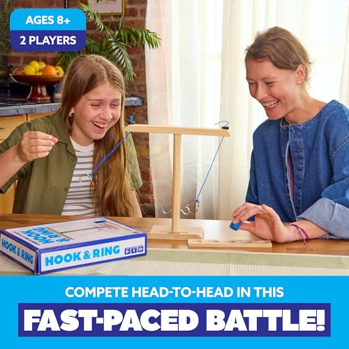 Hook & Ring Family By Relatable, The Exciting Ring Toss Game for Family Gatherings, Great 2 Player Games and Kids Games, Includes 1 Hook & Ring Unit, 1 Scoreboard, 1 Pawn, and Instructions