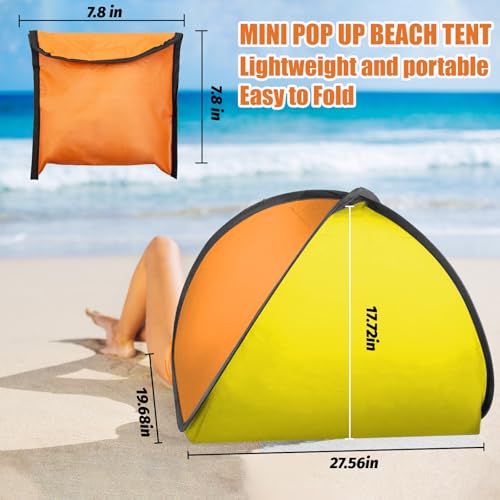 Mini Pop Up Beach Tent, Automatic Instant Mini Dog Tent for Dog Shade & Head Canopy, Laptop Shade for Working Outside, Portable Lightweight Mini Pop Up Canopy for Camping Hiking Picnic (Yellow-Orange) - color: Yellow-orange