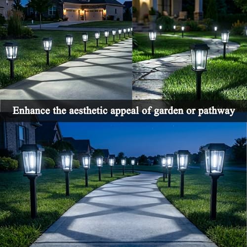 10 Pack Solar Pathway Lights Outdoor, Auto On/Off LED Solar Garden Lights, Decorative Landscape Lighting for Path Yard Walkway Driveway - size: 10Pack