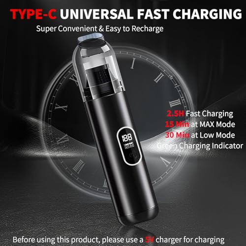 Handheld Car Vacuum Portable Cordless, 2 in 1 Handheld Vacuum Cleaner 18000PA High Power Air Blower,2 Speed Mini Hand Held Vacuum Rechargeable for Home, Car, Office, Pet Hair - color: Black