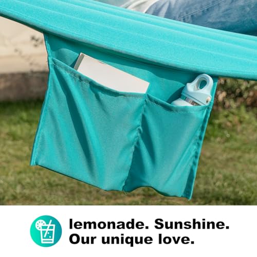 GAFETE Hammock 2 Person Quilted Fabric Hammocks for Outside, Double 12ft Hammocks with Spreader Bar, Large Removable Pillow, Storage Bag, Carabiners, Max 475 lbs Capacity (Canyon Creek Aqua) - color: Canyon Creek Aqua