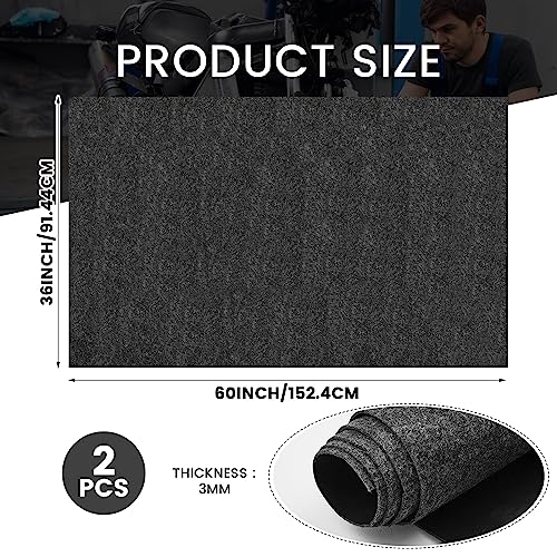 2 Pcs Oil Spill Mat Set (36"×60") - Complete Garage Floor Protection - Front & Rear Car Coverage - Reusable Washable Oil Drip Mats