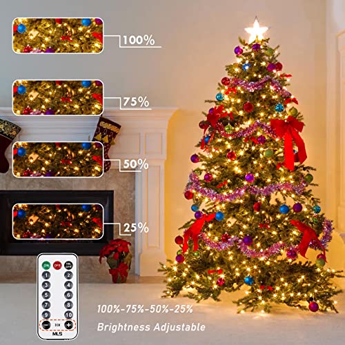 82FT 200 LED Color Changing Christmas String Lights with Remote & Timer & Memory Function, 8 Lighting Modes Waterproof Fairy String Lights for Xmas Tree Holiday Party Garden (Warm White & Multicolor) - color: Warm White & Multicolor, size: 200LED