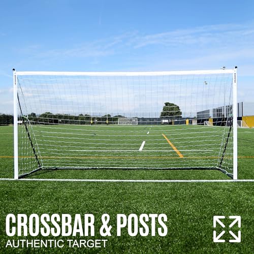 QuickPlay Kickster Elite Portable Soccer Goals - Ultra Fast Setup Weighted Training Goals for Backyard, Turf & Indoor Use - Durable Soccer Nets for Home & Team Practice - style: 12 x 6'