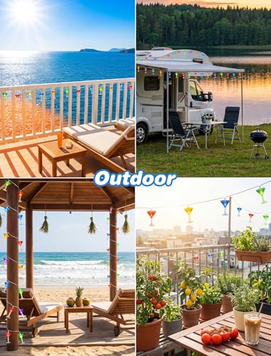 Cocktail Glass String Lights, 8.5Ft Tropical Beach Themed Wine Glass String Lights with 10 LED Cup Lights, Plug in Summer Patio Fairy Lights for Camp Tent Holiday Party Garden Bedroom - color: Wine Glass Lights, size: 8.5FT