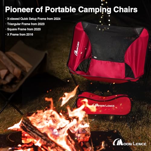 MOON LENCE Portable Camping Chair Backpacking Chair Ultralight Folding Chairs with Tear Resistant Fabric， Detachable Anti-Sinking Feet for Beach, Black - color: Black-lite-terragrid-feet Pad, size: Standard