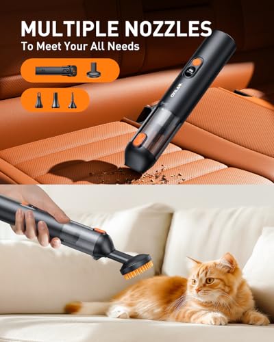 OXILAM Car Vacuum Portable - Handheld Vacuum Cordless 14000PA High Power, Blow & Suction 2 in 1, Up to 30 Mins Runtime, Cordless Vacuum Cleaner for Home, Car, Office, Gifts for Men & Women - color: Black