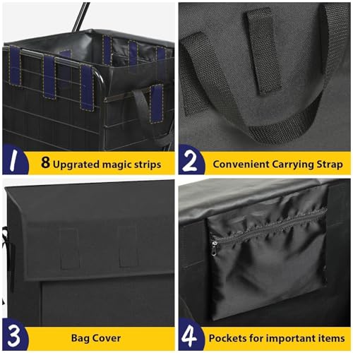Siffler 396lbs Capacity Shopping Cart,Upgrade Huge Grocery Cart on Wheels,Heavy Duty Foldable Utility Shopping Carts with Double Basket and 360° Rolling Swivel Wheels for Groceries Laundry Transport - size: Jumbo - Back Bag