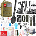 Survival Kit, Gifts for Men Women Teen Boys, 252 pcs Survival Gear and Equipment Mini First Aid Kit for Car Home, Emergency Kit with Molle System for Earthquake, Outdoor Adventure, Car Travel - style: 252pcs-green