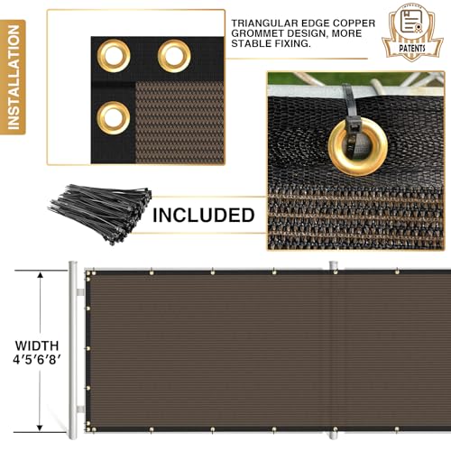 Privacy Fence Screen 6' x 1' Fencing Cover Heavy Duty Mesh Windscreen Cloth for Outdoor Garden Patio Backyard Chain Link Fence Brown - color: Brown, size: 6' x 1'