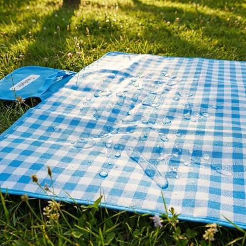 Picnic Blanket Outdoor Extra Large Picnic Mat 60"X40" Camping Blanket Beach Blanket Foldable Waterproof Sand Mat Hiking Travel Family Concerts(Blue)