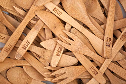 To Go Ware To Go Ware Reusable Bamboo Travel Utensils with Carrying Case & Carabiner Clip | Bamboo Utensils | Eco Friendly - color: Indigo