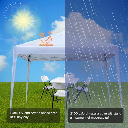 Outvita 10x10ft Ez Pop Up Outdoor Canopy Tent, Portable Commercial Instant Tent with Carry Bag for Party Wedding Birthday BBQ Events - style: 10x10-white