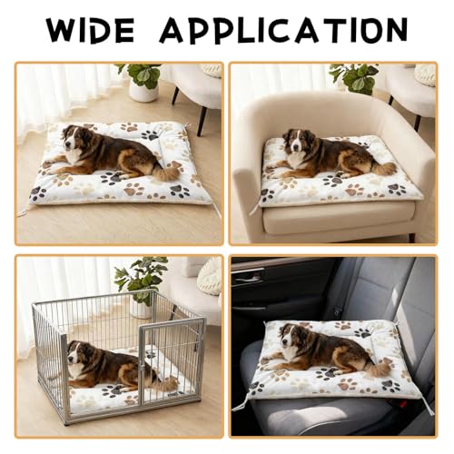 Nttopship Dog Cat Bed Mat Ultra Soft Fluffy Pet Bed Washable Fashion Dog Crate Beds Comfy Comfy Pet Sleeping Pad Suitable for Pet Raised Bed(30"x26",Woof) - color: Woof, size: Medium
